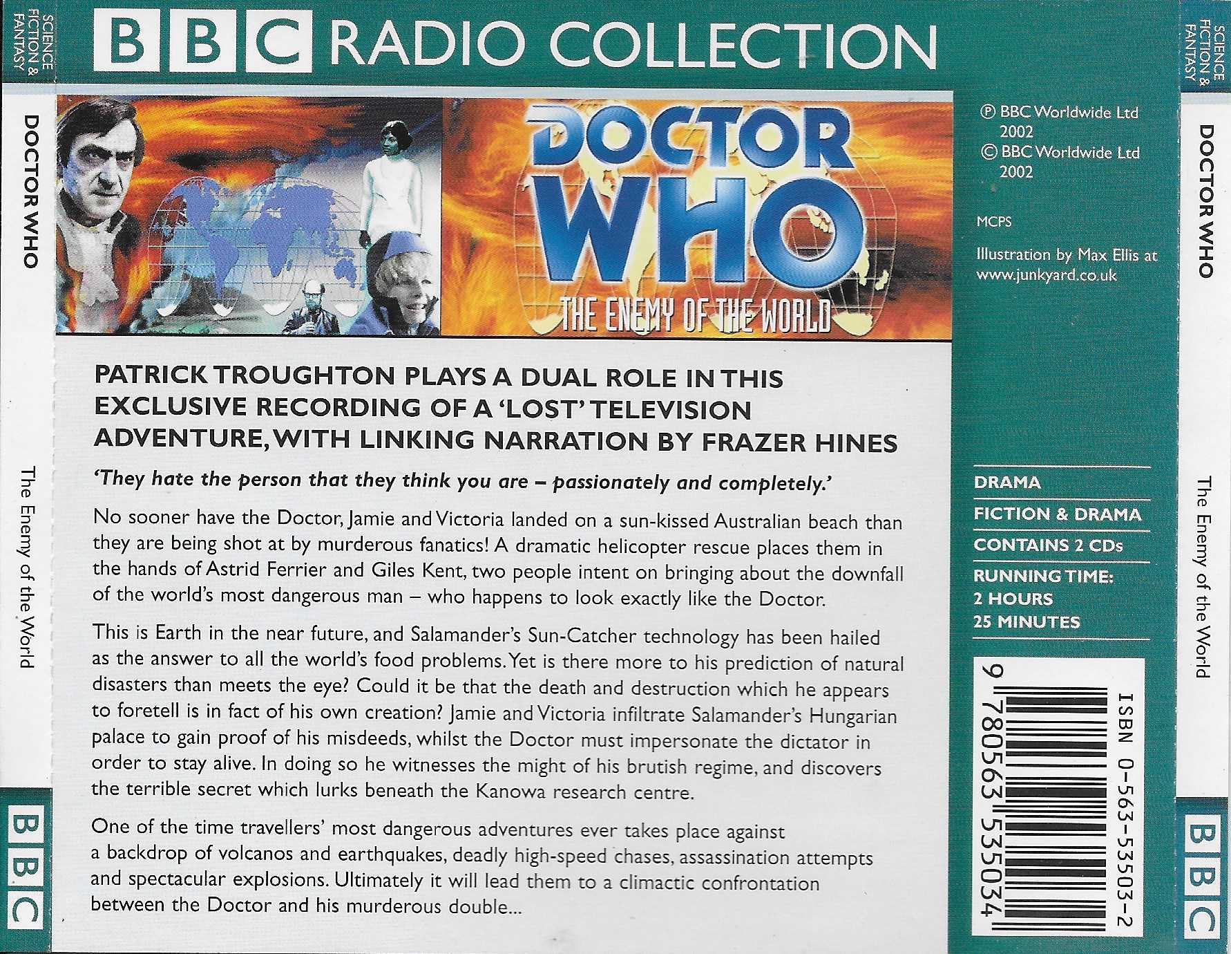 Picture of ISBN 0-563-53503-2 Doctor Who - The enemy of the world by artist David Whitaker from the BBC records and Tapes library